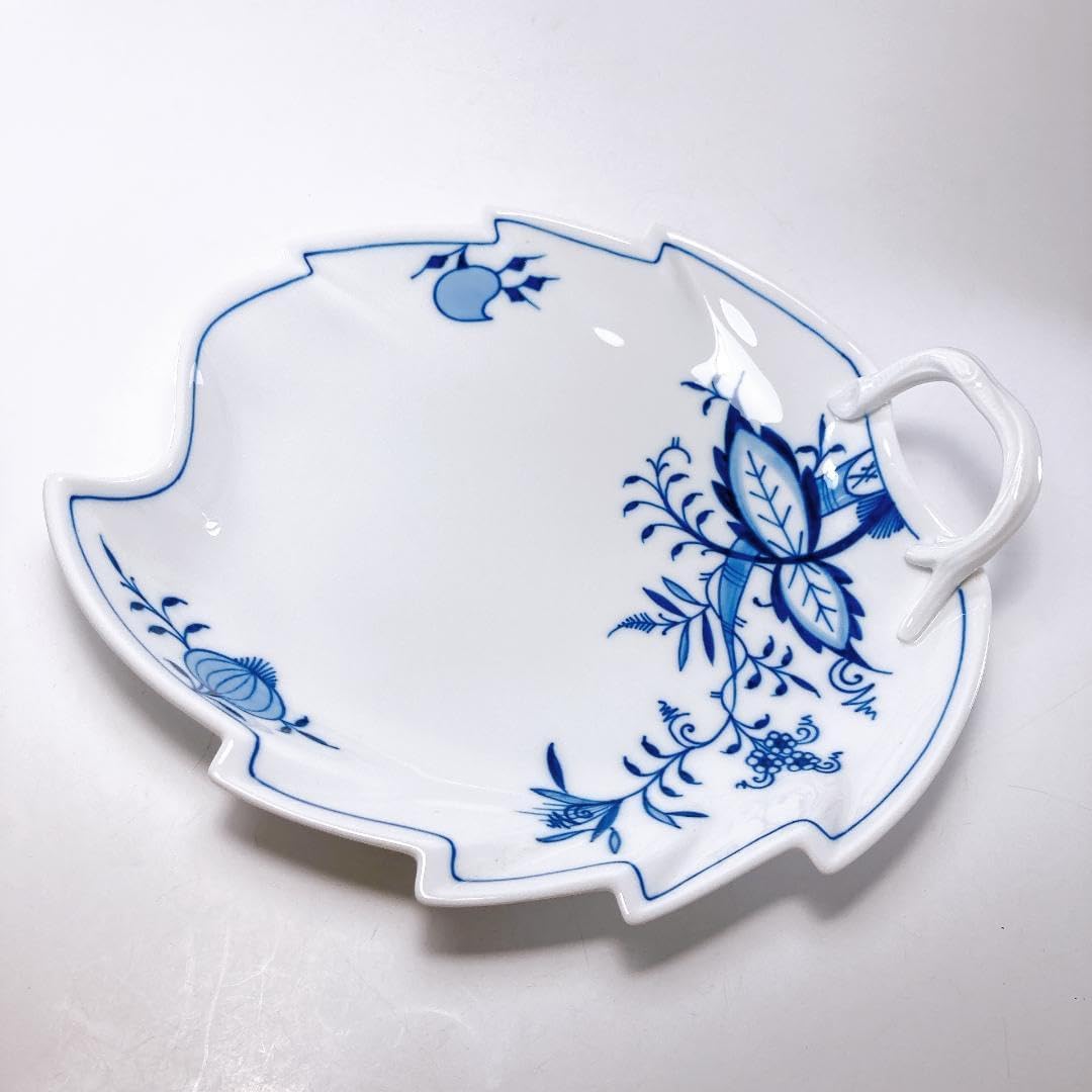 MEISSEN ブルーオニオン スタイル リーフ プレート|1547| マイセン